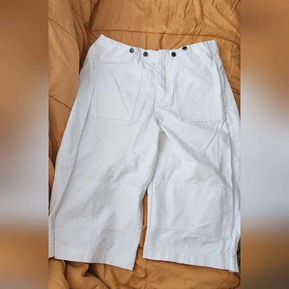 Free People Wide Leg White Button Pants - Picture 3 of 9